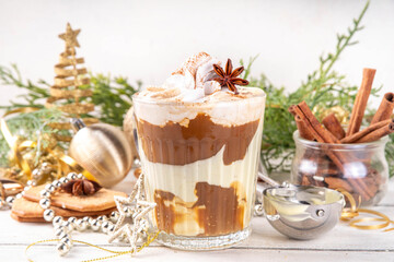 Bourbon Eggnog Affogato Coffee Latte Cocktail