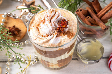 Bourbon Eggnog Affogato Coffee Latte Cocktail