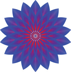 Vibrant blue and red floral abstract design