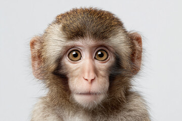 Makakenaffe auf weißem Hintergrund