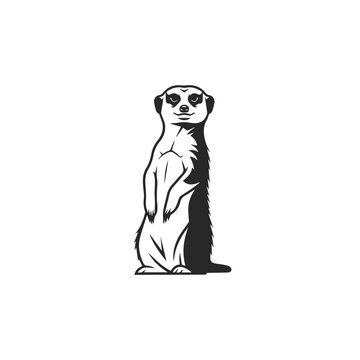 Stylized Meerkat Standing Upright Illustration.