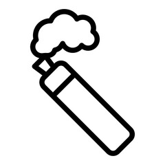 Vape device with steam line icon, vaping concept. Vector graphics. Vaping sign on white background, style icon mobile or web design.