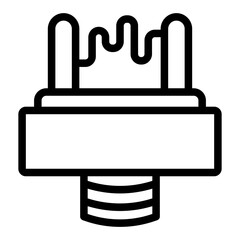 Atomizer with spring line icon, vape device concept. Vector graphics. Vaping sign on white background, style icon mobile or web design.