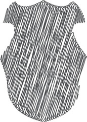 scribble illustration of gray colored shield icon