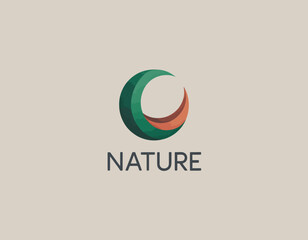 This logo features an artistic representation of nature using flowing shapes and vibrant colors that suggest eco-friendliness and promote harmony with the environment.