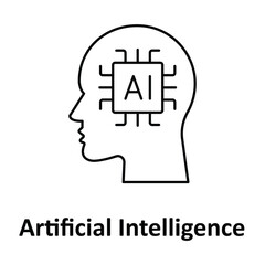 Artificial Intelligence Vector Icon which can easily modify or edit