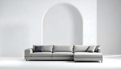 A modern white leather sofa brings comfort and luxury to a contemporary living room interior design