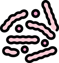 Pink and black microbes and bacteria are generating infection and disease