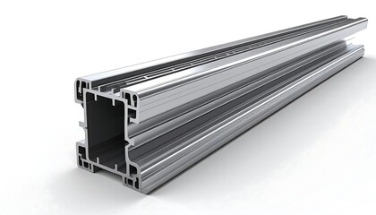 Detailed cross-section of a metallic industrial structural beam