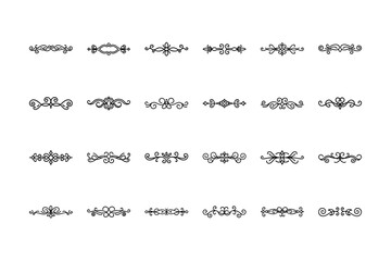 Set of various decorative ornamental elements and flourishes