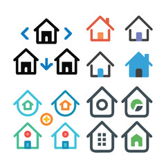 Fototapeta premium Minimal Real Estate Line Icon Collection