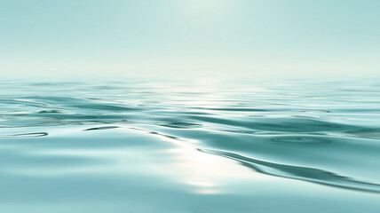 Naklejka premium 波と光の反射 - 澄んだ水の波紋が広がる、爽やかな背景素材