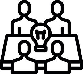 Business team working together sharing ideas during a productive brainstorm meeting