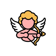 Cupid Icon on White Background Vector Art Illustration on white background.