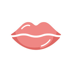 Obraz premium Kissing lips Icon on White Background Vector Art Illustration on white background.