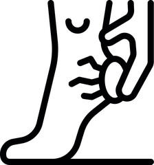 Medical professional extracting tick from leg using tweezers, emphasizing outdoor health and safety