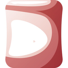 Red Canister With White Label And Shadow Effects Isolated On Transparent Background With Pixelated Texture For Design Elements