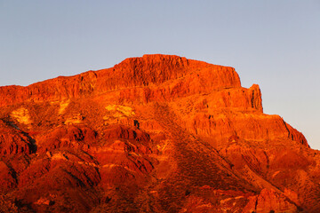 Roques de Garcia mountain glowing at sunset