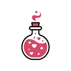 Love potion icon on White Background Vector Art Illustration on white background.
