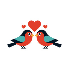 Love birds Icon on White Background Vector Art Illustration on white background.