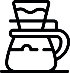 Brewing coffee using a pour over method with a modern glass coffee maker