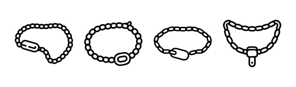 Collection of decorative chain necklaces and bracelets with various clasps and danglers