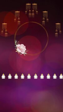 Sangeet Invitation Red and White Decorative Indian Wedding Blank Background Video