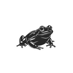 Stylized Black Silhouette of a Frog.