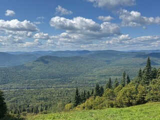 mountain landscape in the summer in Quebec, Canada