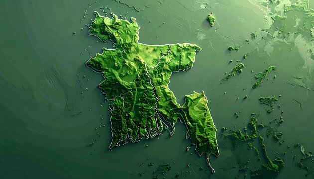 Topographic map of Bangladesh