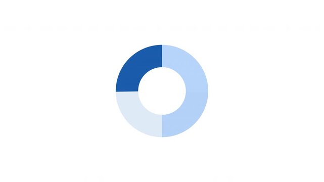 Flickering solid blue arcs forming circle loading icon animation. Animated loader isolated on white transparent. Web design component 4K video. Buffer, spinner, preloader. User interface element