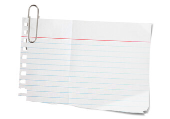 Real notepad with grid line isolated. White grid notepaper journal sticker. A blank sheet of...