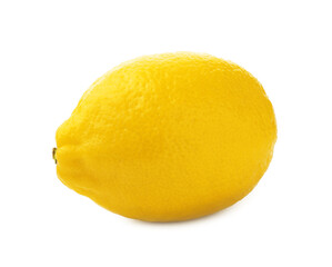 One whole ripe lemon isolated on white