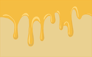 Melting cheese drip background. Smooth cheddar sauce pattern. Minimal liquid dairy splash texture for food design. Tasty snack topping abstract illustration wallpaper.