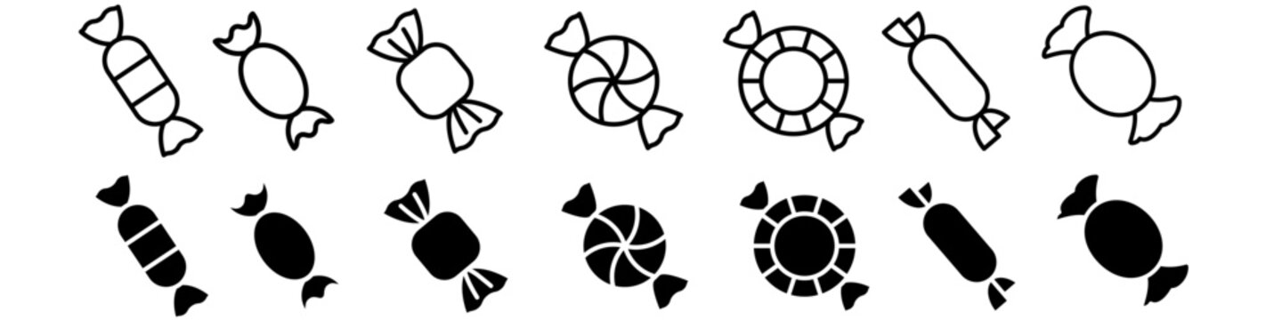 Candy icon vector set. sweet illustration sign collection. christmas symbol.