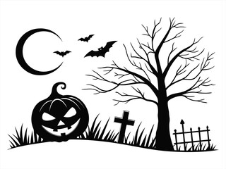 Christmas sihouette black vector white background