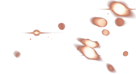 Deep copper, rose, plum, and bronze tones forming glowing bokeh flares on a dark background, metallic reflections and soft radiance, elegant atmospheric photography. clean PNG