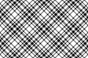 Classic black and white plaid pattern. Versatile for backgrounds, textiles, or designs needing a timeless, textured feel. Seamless repeat for various applications.