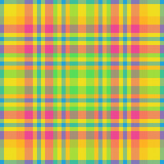 Youth check pattern seamless, stroke plaid background tartan. 40s textile texture vector fabric in bright and pink colors.