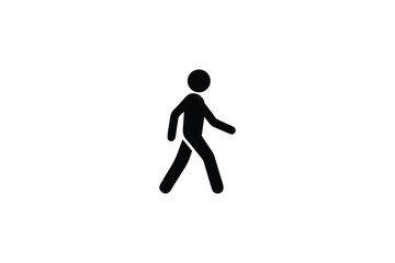 Simple Walking Person Icon Black Silhouette Human Figure Pedestrian Symbol Movement and Activity Graphic Element Isolated on a Clean White Background
