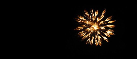 Minimalist background with golden sparklers on black. Elegant festive composition suitable for holiday greetings, banners, luxury invitations, and seasonal promotions.