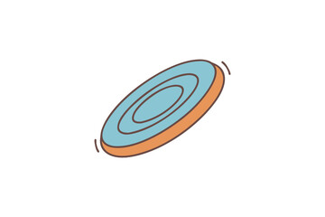 Playful colorful concentric oval disk icon representing a frisbee or abstract motion
