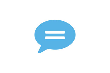 Light Blue Circular Speech Bubble Icon with Two Lines for Concise Communication and Quick Messaging
