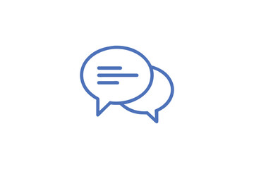 Modern Blue Speech Bubbles Icon Representing Communication Dialogue Chat Messaging Online Discussion Digital Interaction Social Media and Customer Support