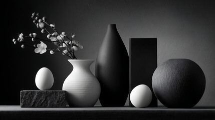 Minimalist Still Life: Objects, Textures, Form, Negative Space, Elegant Composition