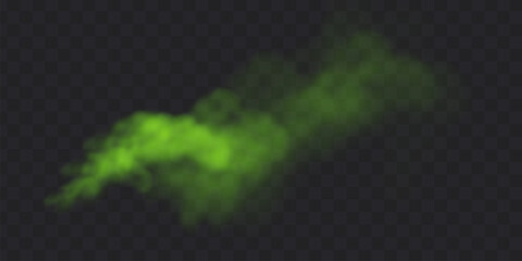 Obraz premium Bad smell green stink cloud on transparent background.