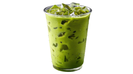 Refreshing green smoothie fills a glass vibrant green smoothie offers healthy refreshing drink