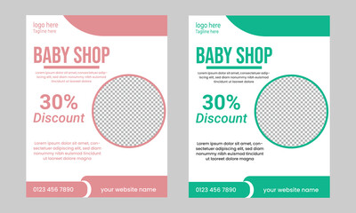 Baby shop flyer template