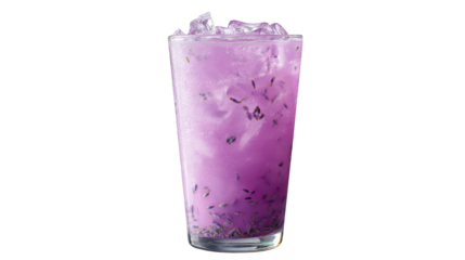 Tall glass holds purple drink cool purple beverage fills tall glass ready for enjoyment