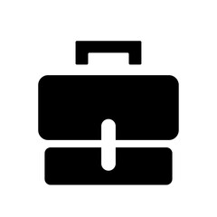 Professional black briefcase icon vector of business, work, employment, travel, and corporate success